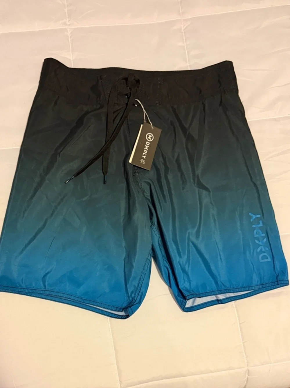 Black to Teal Ombre Swim Shorts